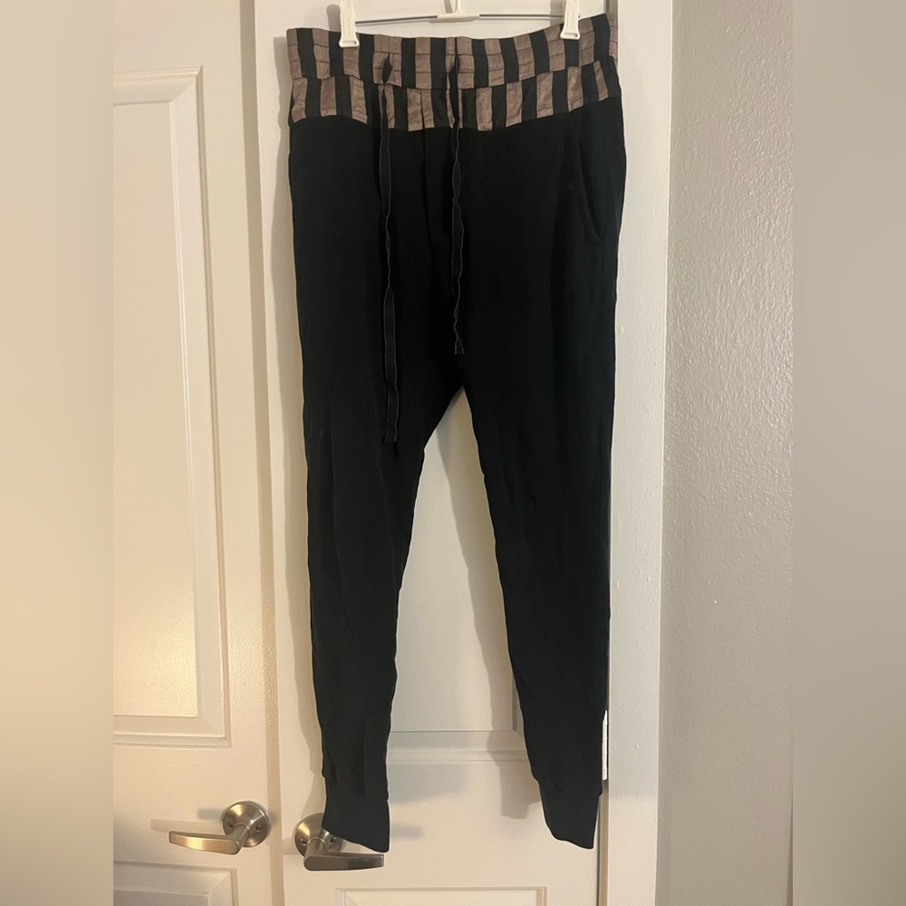 Ann Demeulemeester Black Pants with Striped Detail